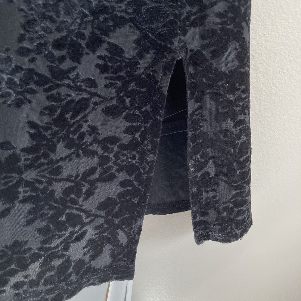 Express Vintage Y2K Crushed Velvet Dress Black Size 7/8 Whimsigoth Goth 90s - Picture 7 of 12